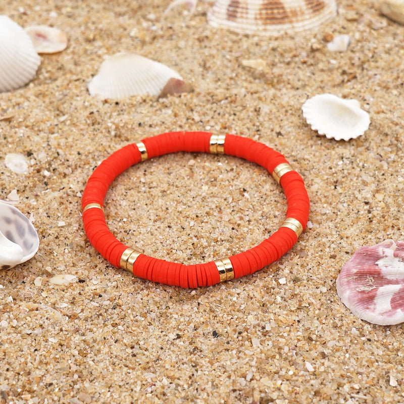 Boho Stretch Bracelets & Bangles Plate Beads Heishi Polymer Clay Jewelry