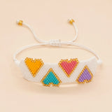 Colorful Love Heart Beaded Bracelet Boho Jewelry