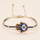 YASTYT Evil Eye Hand Charm Rope Bracelet Adjustable Friendship Jewelry