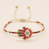 YASTYT Evil Eye Hand Charm Rope Bracelet Adjustable Friendship Jewelry