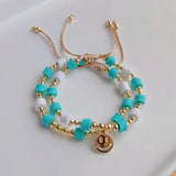 YASTYT Charm Bracelet Polymer Clay Disc Beads Jewelry