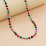 YASTYT Colorful Seed Bead Necklace For Women Summer Choker Boho Jewelry