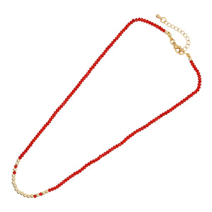YASTYT Crystal Chain Choker Necklace Bead Boho Jewelry
