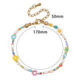 YASTYT Daisy Flower Beaded Bracelets For Women Charm Summer Jewelry