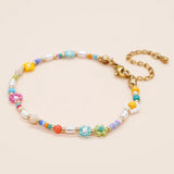 YASTYT Daisy Flower Beaded Bracelets For Women Charm Summer Jewelry
