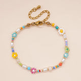 YASTYT Daisy Flower Beaded Bracelets For Women Charm Summer Jewelry