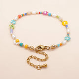 YASTYT Daisy Flower Beaded Bracelets For Women Charm Summer Jewelry