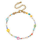 YASTYT Daisy Flower Beaded Bracelets For Women Charm Summer Jewelry