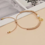Golden A-Z Letter Freshwater Pearls Bracelet for Women Men