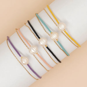 Vintage Pearl Bracelet for Women Plated Chain Multilayer Bracelets