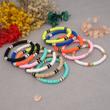 Colorful Heishi Beaded Bracelet for Women, Summer Beach Style Stretch Jewelry