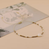 Vintage Beaded Bracelets For Women Heart Pendant Bangle Jewelry