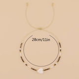 Dainty Vintage Beaded Bracelets Heart Shell Pendant