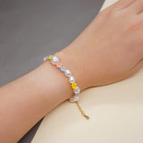 YASTYT Pearl Bracelet Daisy Bracelets Colorful Flower Y2K Jewelry for Women