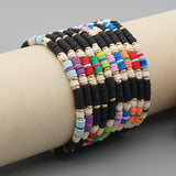 Men's Colored Beaded Polymer Clay Bracelet