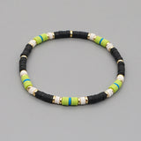 Men's Colored Beaded Polymer Clay Bracelet