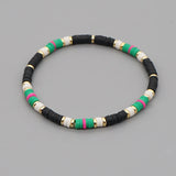 Men's Colored Beaded Polymer Clay Bracelet