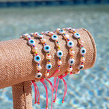 YASTYT Red Friendship Bracelet Lapis Lazuli Eye Colorful Freshwater Pearls Bead