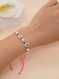 YASTYT Red Friendship Bracelet Lapis Lazuli Eye Colorful Freshwater Pearls Bead