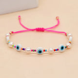 YASTYT Red Friendship Bracelet Lapis Lazuli Eye Colorful Freshwater Pearls Bead