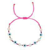 YASTYT Red Friendship Bracelet Lapis Lazuli Eye Colorful Freshwater Pearls Bead
