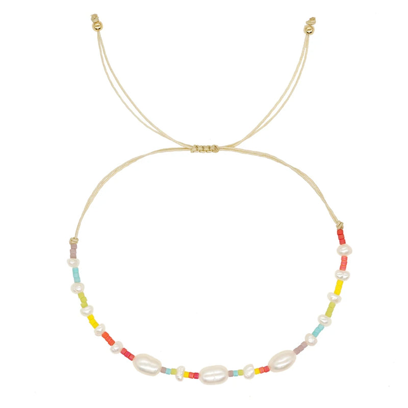 Colorful Bead Pearl Bracelets for Ladies Kids