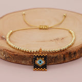 Eye Bracelet Winter Jewelry Woven Beaded Charm Adjustable Bangle