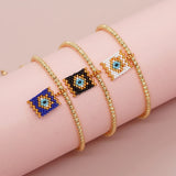 Eye Bracelet Winter Jewelry Woven Beaded Charm Adjustable Bangle
