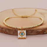 Eye Bracelet Winter Jewelry Woven Beaded Charm Adjustable Bangle