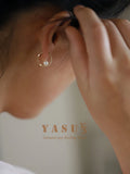 925 Silver Pearl Hoop Earrings 18K Plated Wedding Jewelry Accessories