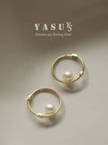 925 Silver Pearl Hoop Earrings 18K Plated Wedding Jewelry Accessories