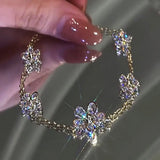 Sweet Flower Bracelets Crystal Accessories Jewelry Gift