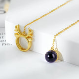 Adjustable 18k Plated Antlers Bracelet Amethyst Jewelry