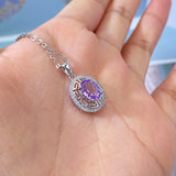 Amethyst Stone Clavicle Chain Necklace 925 Sterling Silver Pendant