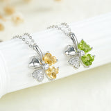 Peridot Citrine Pendant Necklace 925 Silver Chain