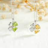 Peridot Citrine Pendant Necklace 925 Silver Chain