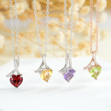 Heart Stone Pendant Sterling Silver Necklace