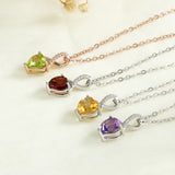 Heart Stone Pendant Sterling Silver Necklace