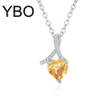 Heart Stone Pendant Sterling Silver Necklace