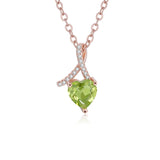 Heart Stone Pendant Sterling Silver Necklace