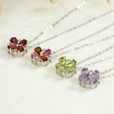 Purple Amethyst Peridot Garnet Tourmaline Necklaces Women Sterling Silver 925