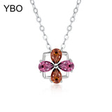 Purple Amethyst Peridot Garnet Tourmaline Necklaces Women Sterling Silver 925