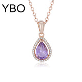 Water Drop Amethyst Peridot Citrine Pendant Necklace