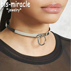 Round Personality Punk Necklace Choker Femme Colares