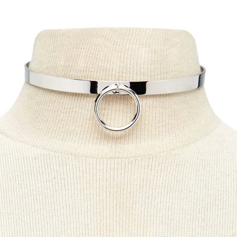 Round Personality Punk Necklace Choker Femme Colares