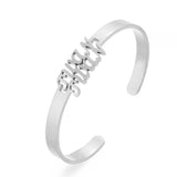 Stainless Steel Double Name Bracelet Personal Cuff Bangles - Rose