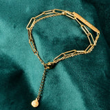 Good Luck Double Layered Bracelet for Women Vintage Titanium Bracelet