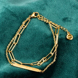 Good Luck Double Layered Bracelet for Women Vintage Titanium Bracelet