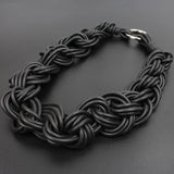 Braided Rubber Necklace Boho Glamour Mom Gift Leather Necklace