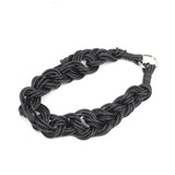 Braided Rubber Necklace Boho Glamour Mom Gift Leather Necklace